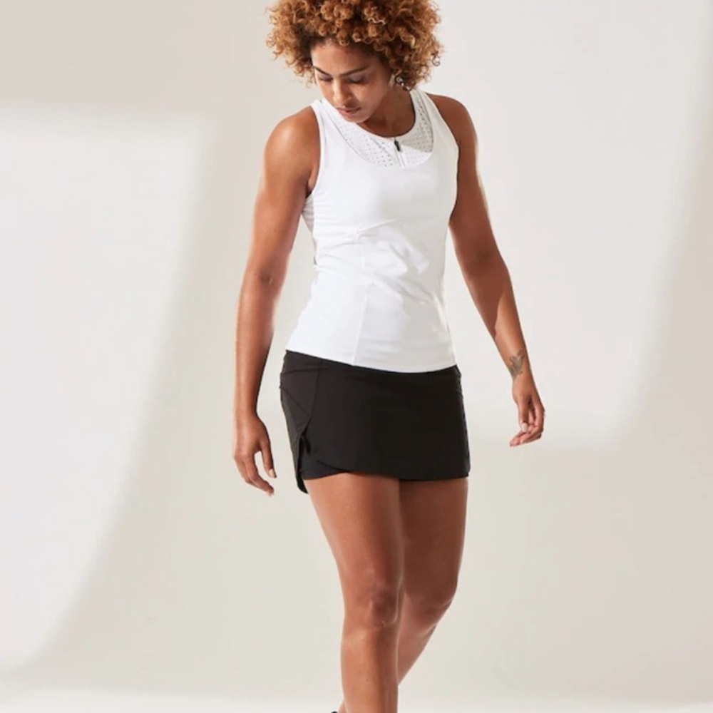 NEW Athleta 2X Run With It 16” skort skirt black $59 womens plus golf tennis